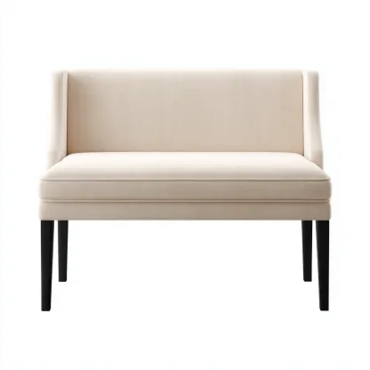 Panca da ingresso-tessuto-legno-119x57x83 cm-crema-design moderno-Quietilo