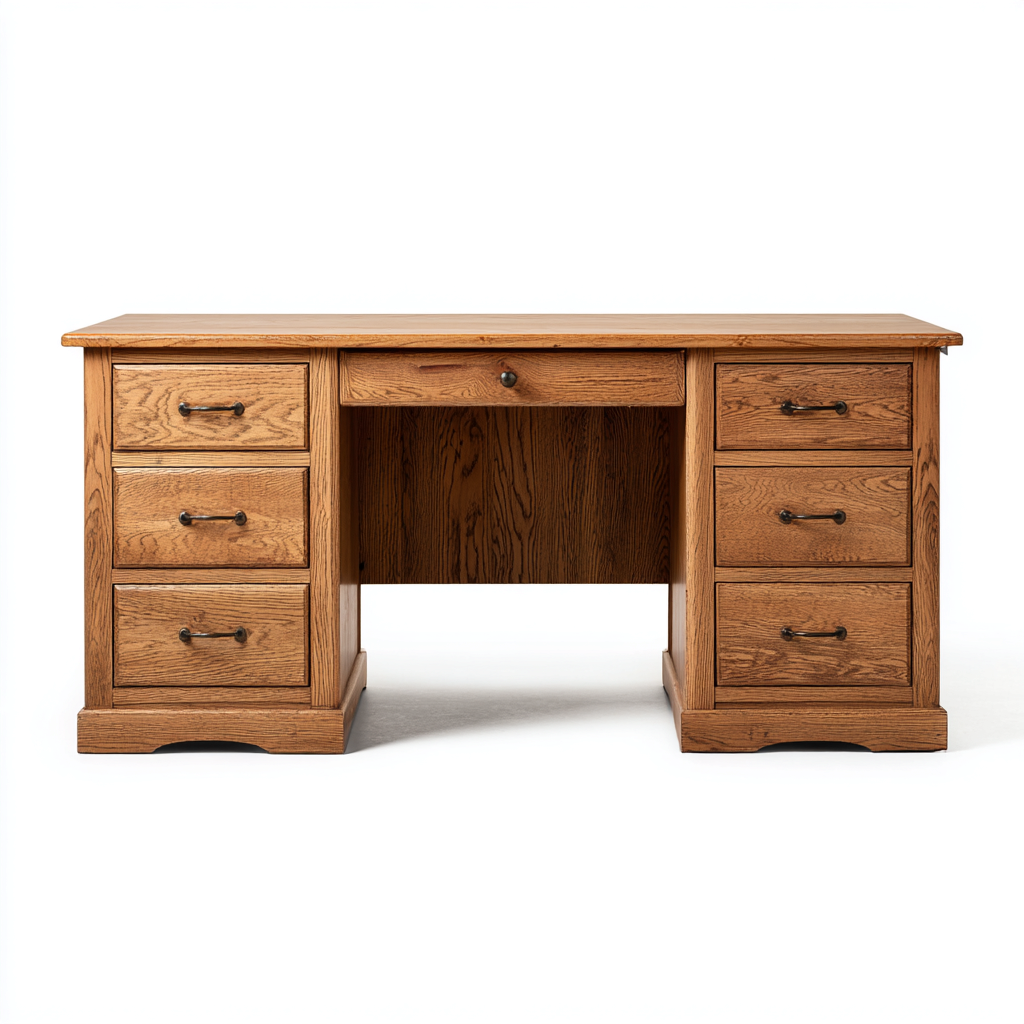 Scrivania-legno-massello-168x78x82 cm-rovere-classico-Quietilo