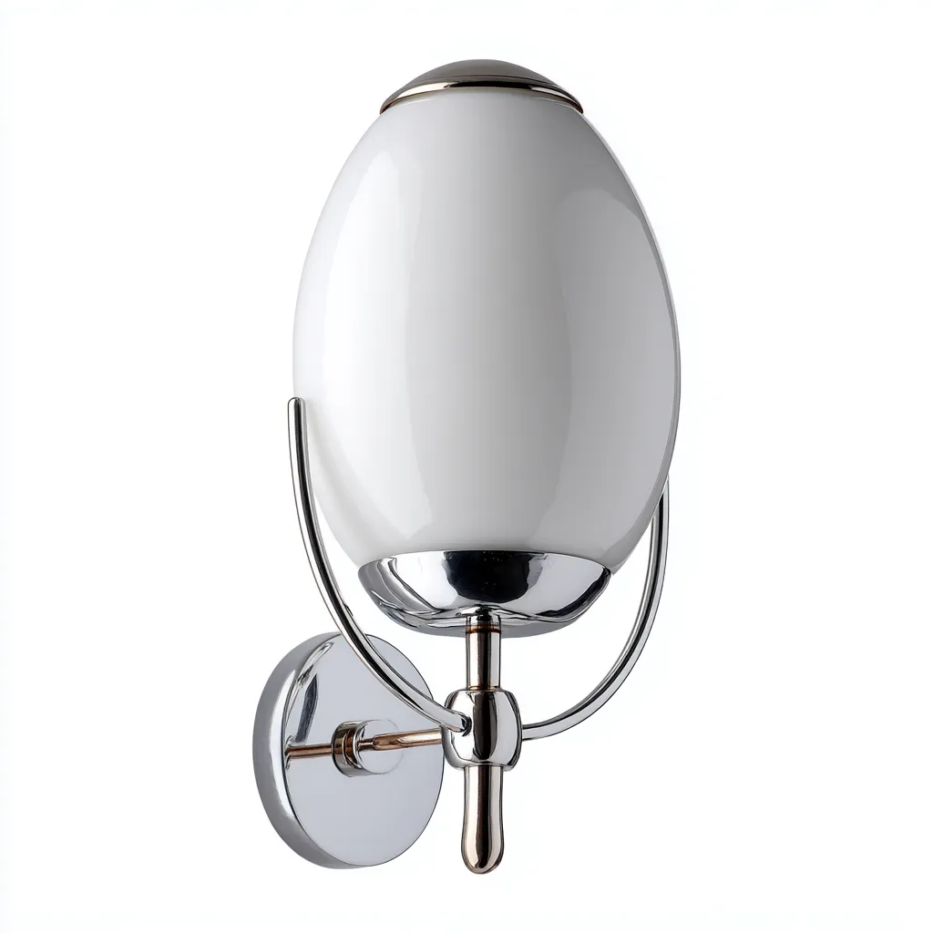 Applique-metallo-vetro-19x12x28 cm-cromato-bianco-stile moderno-Quietilo