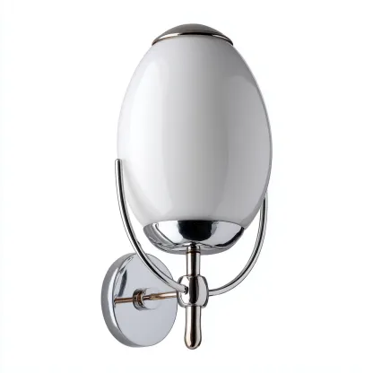 Applique-metallo-vetro-19x12x28 cm-cromato-bianco-stile moderno-Quietilo