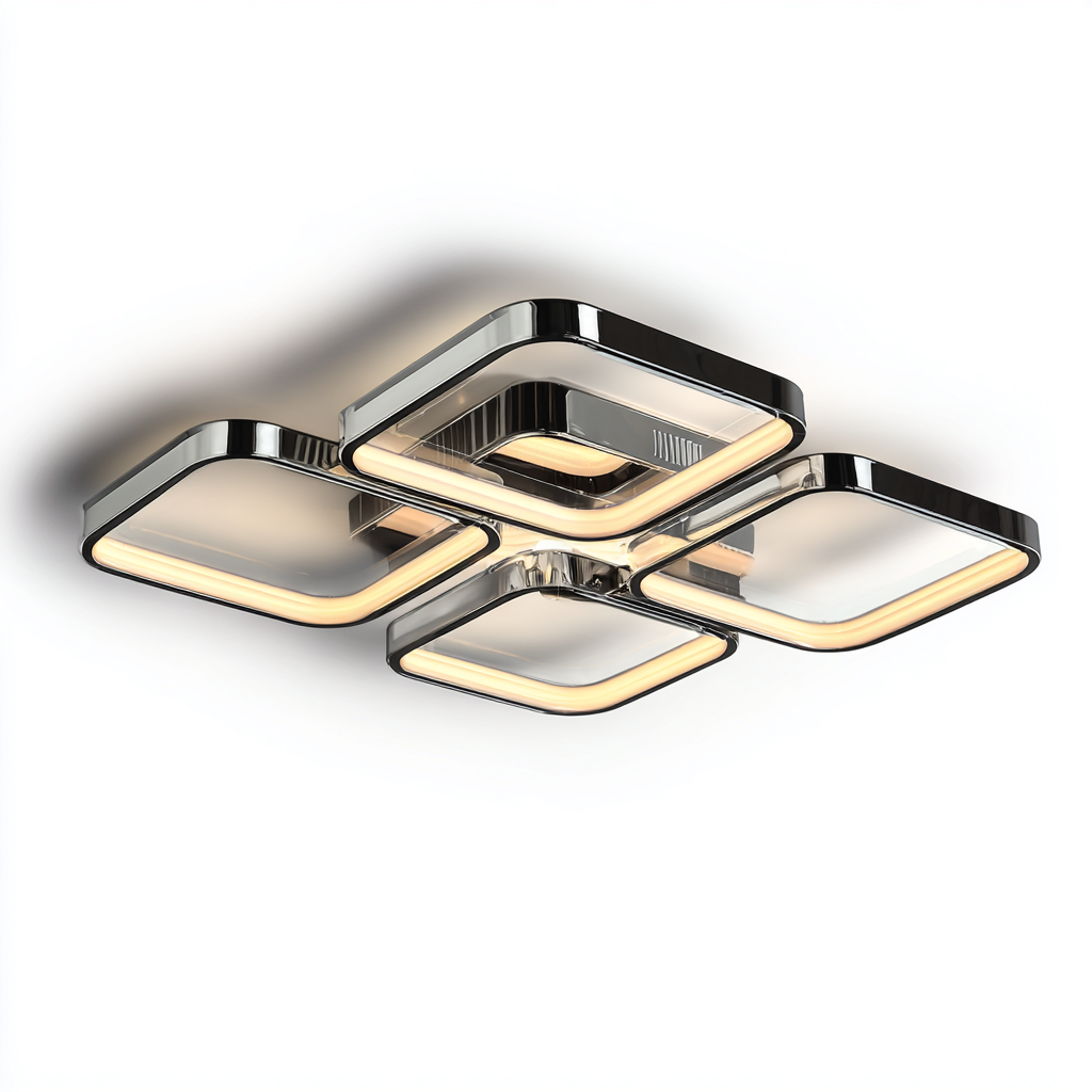 Lampada da soffitto-metallo-acrilico-78x56x11 cm-argento-bianco-design moderno-Quietilo