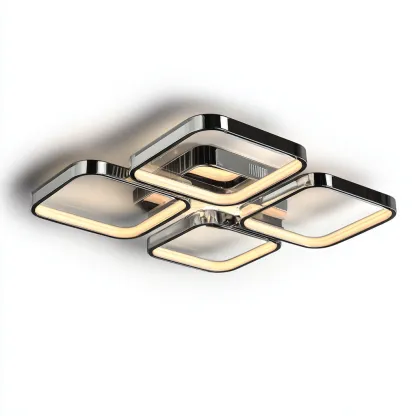 Lampada da soffitto-metallo-acrilico-78x56x11 cm-argento-bianco-design moderno-Quietilo