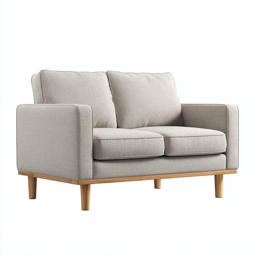 Divano lineare-tessuto-165x83x89 cm-beige-design moderno-Quietilo