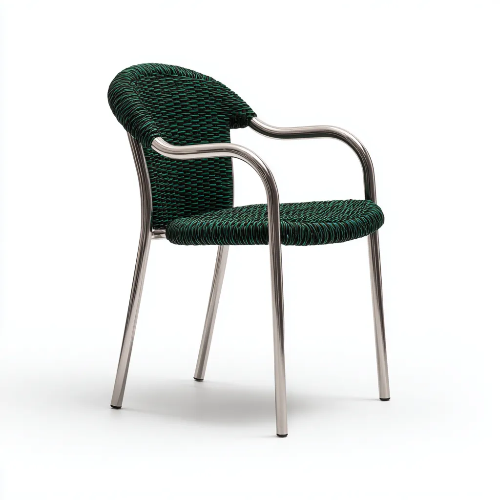 Sedia da giardino-acciaio-corda sintetica-55x54x82 cm-verde scuro-moderno-Quietilo