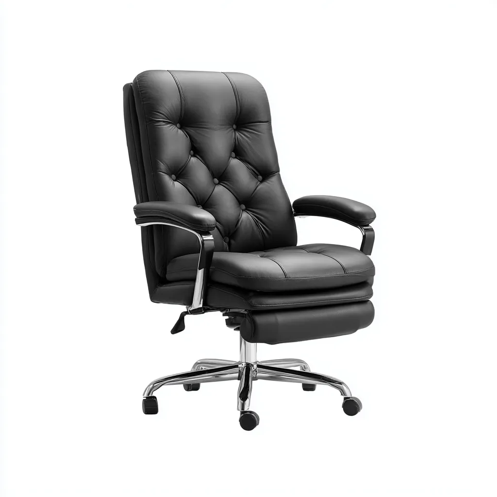 Sedia da ufficio-pelle sintetica-metallo-67x66x118 cm-nero-design ergonomico-Quietilo