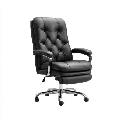 Sedia da ufficio-pelle sintetica-metallo-67x66x118 cm-nero-design ergonomico-Quietilo