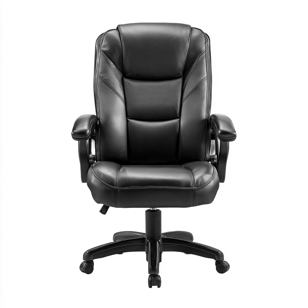 Sedia da ufficio-pelle sintetica-metallo-70x68x115 cm-nero-design ergonomico-Quietilo