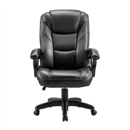 Sedia da ufficio-pelle sintetica-metallo-70x68x115 cm-nero-design ergonomico-Quietilo