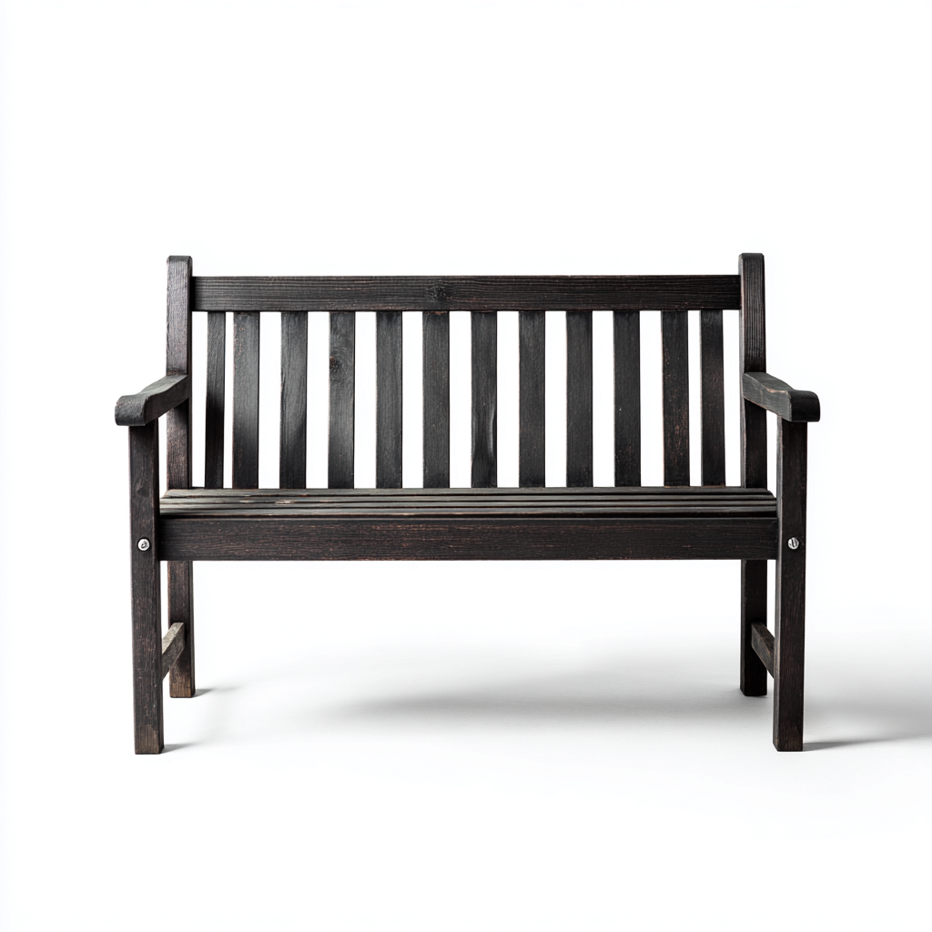 Panca da giardino-legno-131x58x88 cm-nero-design classico-Quietilo