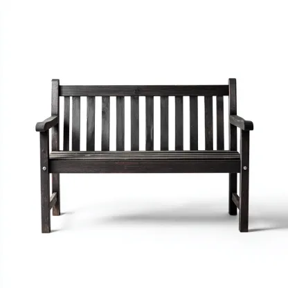 Panca da giardino-legno-131x58x88 cm-nero-design classico-Quietilo