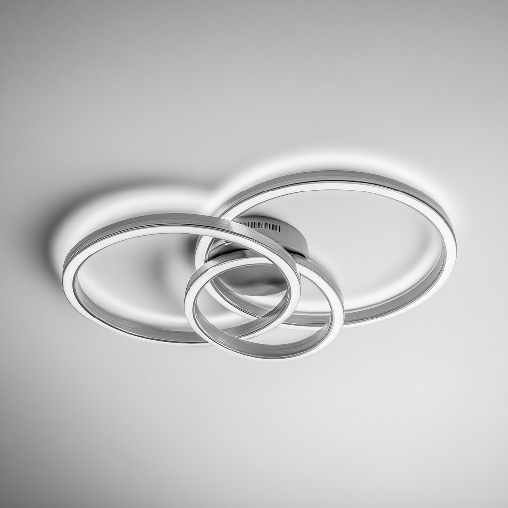 Lampada da soffitto-metallo-acrilico-56x50x13 cm-argento-bianco-design moderno-Quietilo