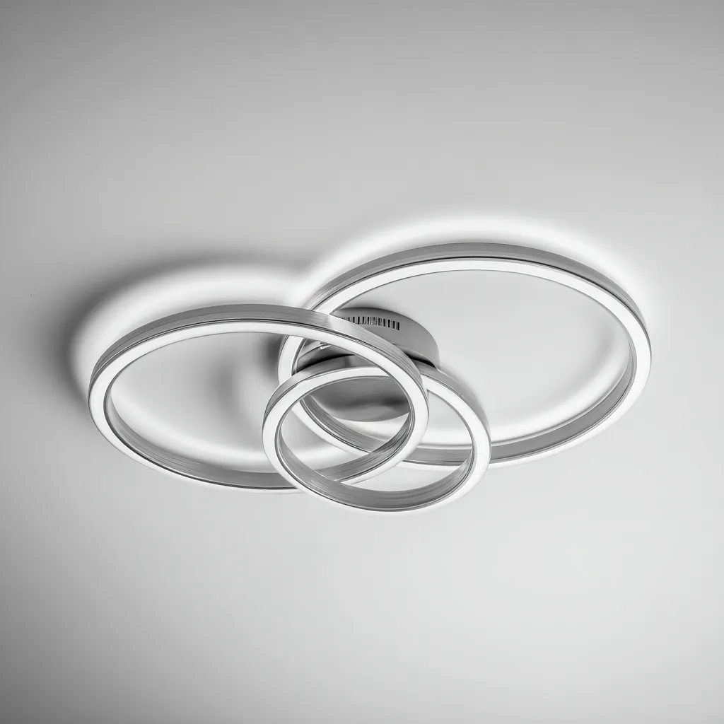 Lampada da soffitto-metallo-acrilico-56x50x13 cm-argento-bianco-design moderno-Quietilo