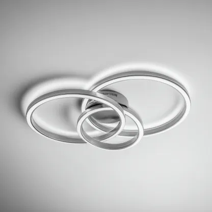 Lampada da soffitto-metallo-acrilico-56x50x13 cm-argento-bianco-design moderno-Quietilo