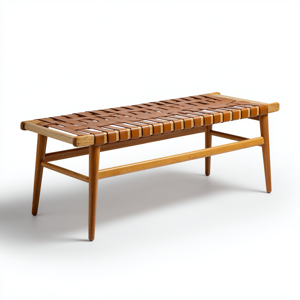 Panca da ingresso-legno-pelle-110x38x46 cm-marrone-nordico-Quietilo