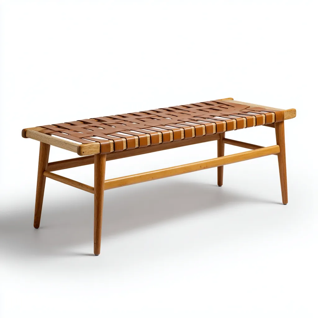 Panca da ingresso-legno-pelle-110x38x46 cm-marrone-nordico-Quietilo