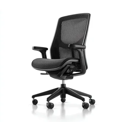 Sedia da ufficio-rete-tessuto-metallo-66x65x113 cm-nero-design ergonomico-Quietilo