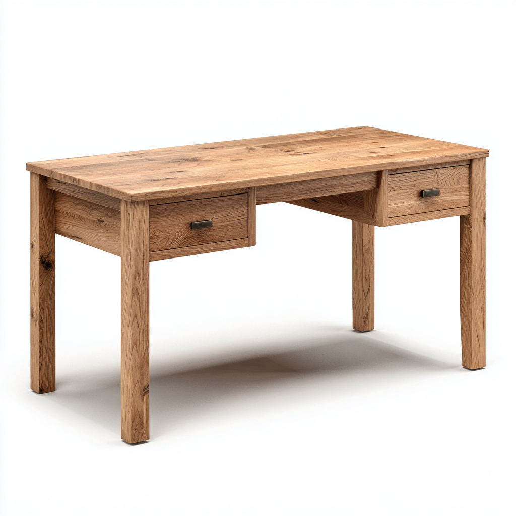 Scrivania-legno-massello-148x72x78 cm-legno-naturale-classico-Quietilo