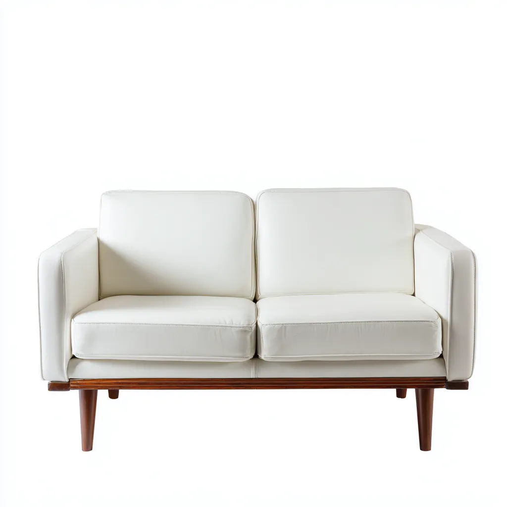 Divano lineare-pelle-166x83x87 cm-bianco-design moderno-Quietilo