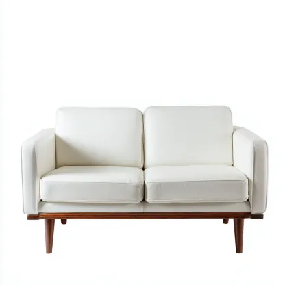 Divano lineare-pelle-166x83x87 cm-bianco-design moderno-Quietilo