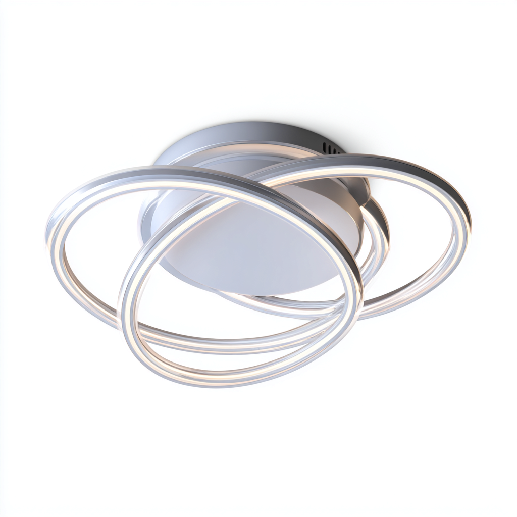 Lampada da soffitto-metallo-acrilico-59x52x12 cm-argento-bianco-design moderno-Quietilo