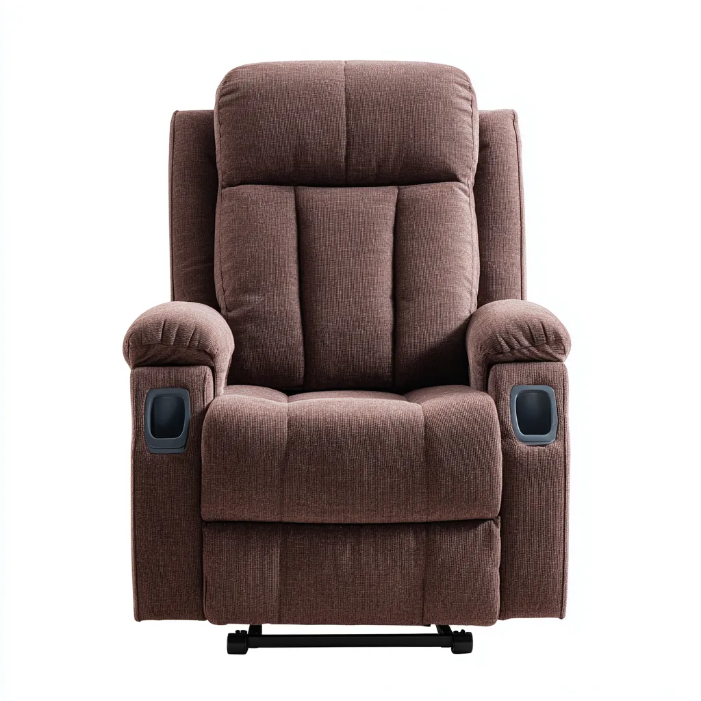 Poltrona reclinabile - Tessuto morbido - 109x102x113 cm - Marrone - Design ergonomico-Quietilo