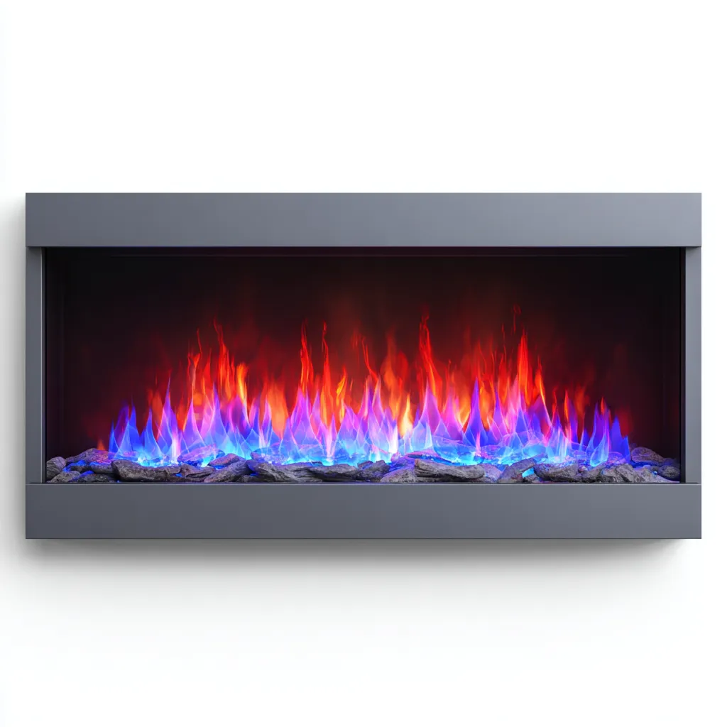 Camino-metallo-vetro-162x22x51 cm-grigio-trasparente-design moderno-Quietilo