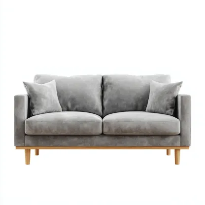 Divano lineare-tessuto-168x84x89 cm-grigio-design moderno-Quietilo
