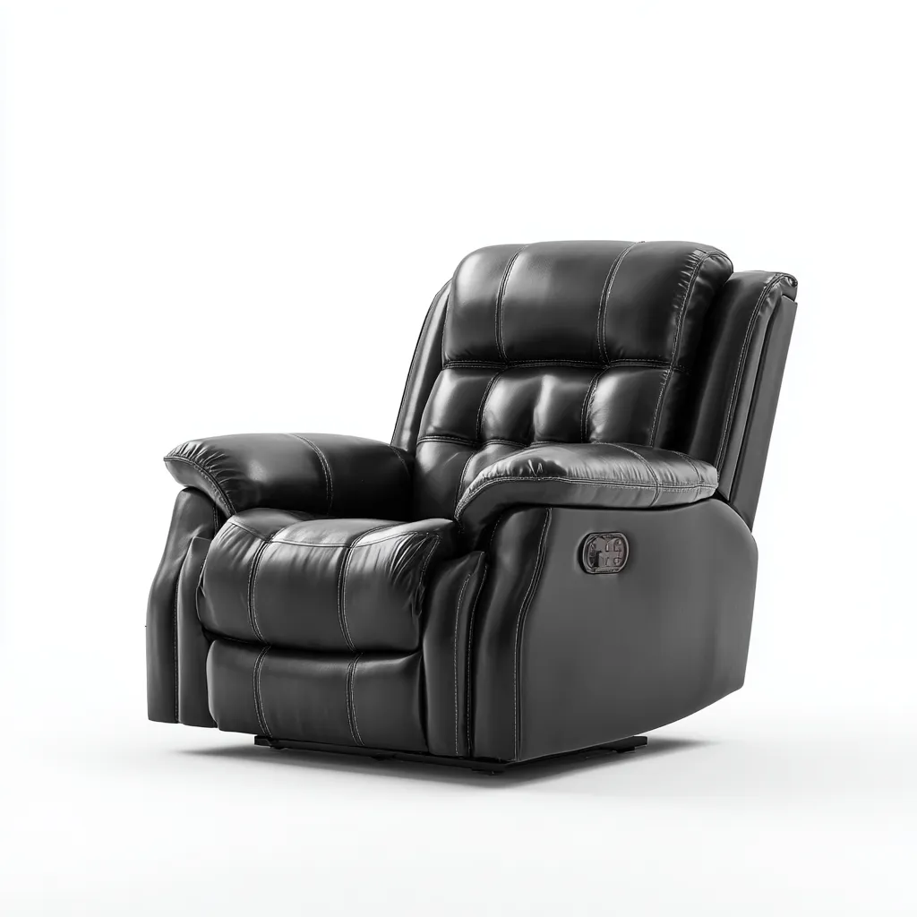 Poltrona reclinabile - Pelle sintetica - 102x97x104 cm - Nero - Design ergonomico-Quietilo