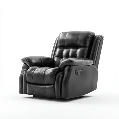 Poltrona reclinabile - Pelle sintetica - 102x97x104 cm - Nero - Design ergonomico-Quietilo