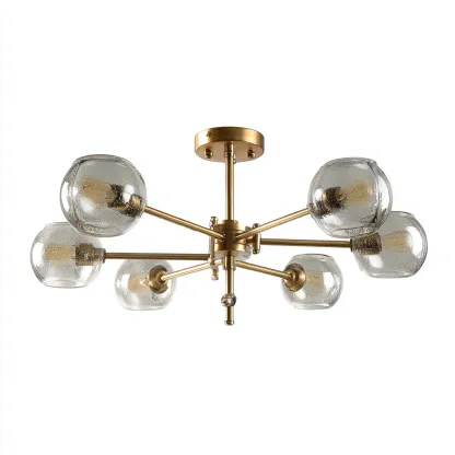 Lampada da soffitto-metallo-vetro-58x58x34 cm-oro-design moderno-Quietilo