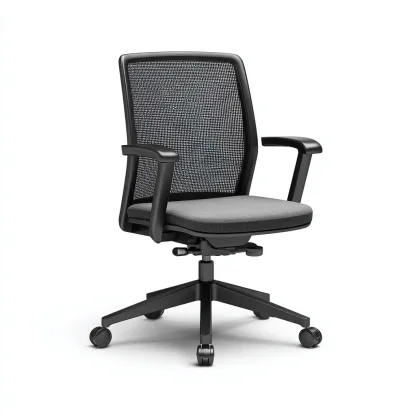 Sedia da ufficio-rete-tessuto-metallo-64x62x110 cm-nero-grigio-design ergonomico-Quietilo