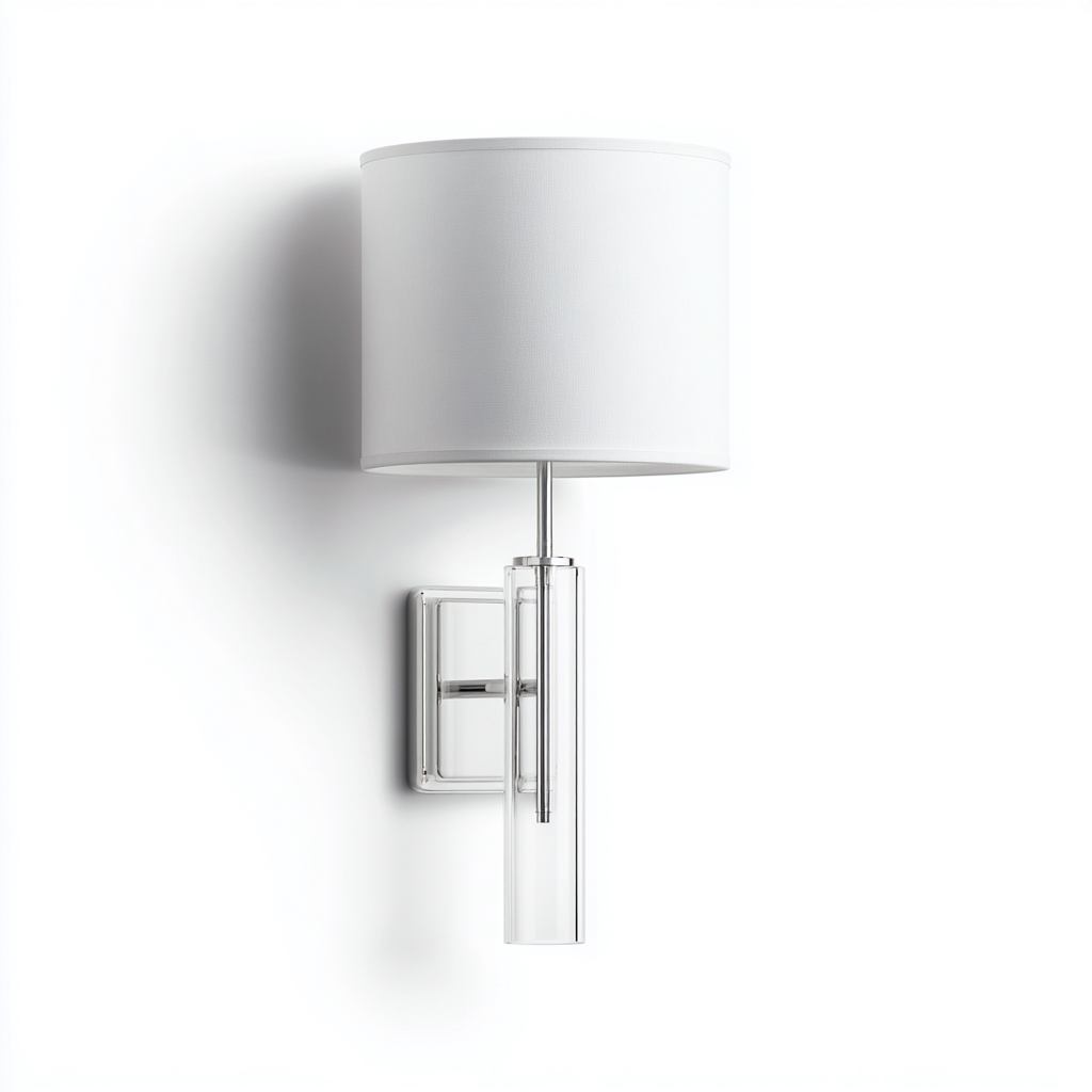 Applique-metallo-tessuto-vetro-23x17x36 cm-bianco-design moderno-Quietilo