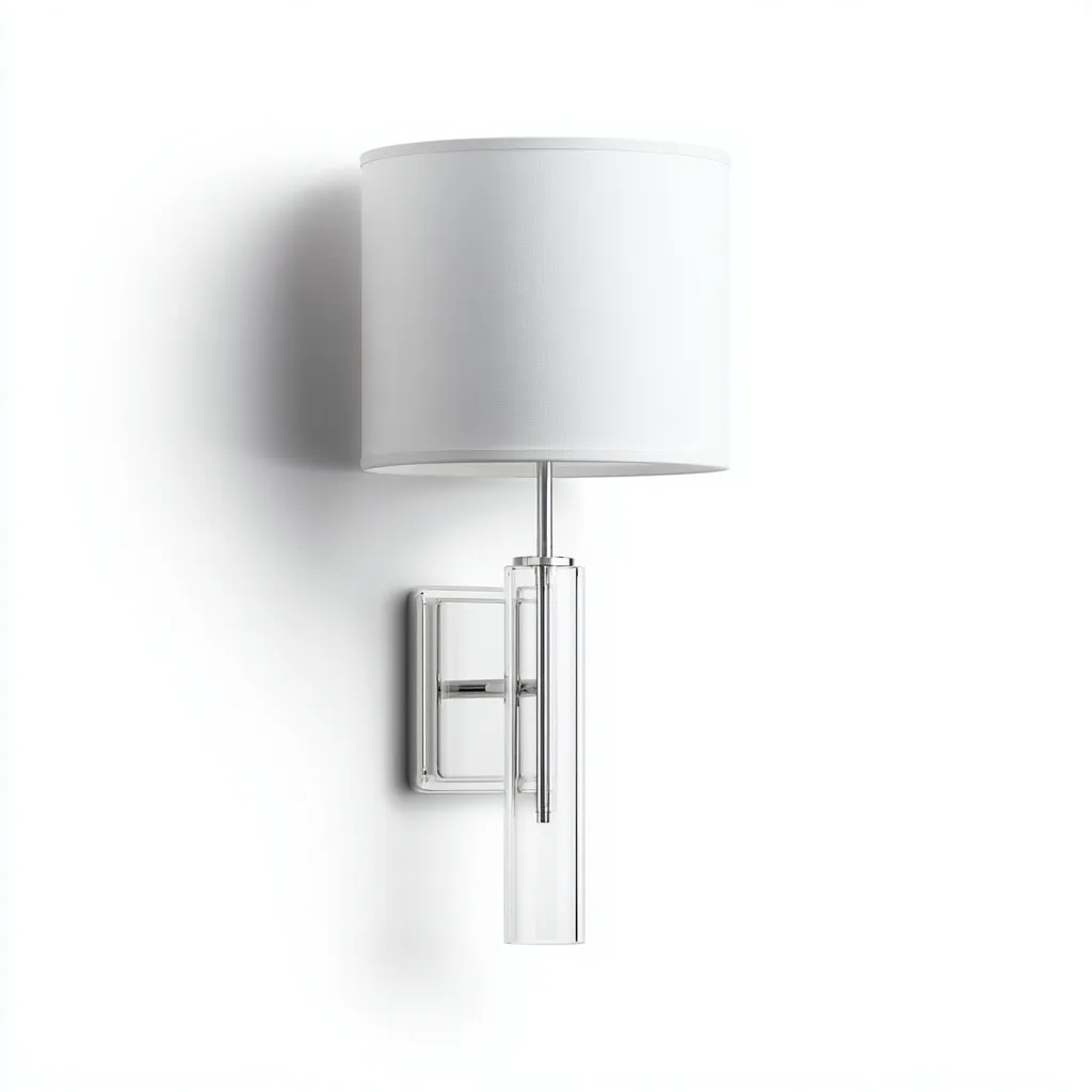 Applique-metallo-tessuto-vetro-23x17x36 cm-bianco-design moderno-Quietilo
