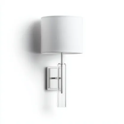 Applique-metallo-tessuto-vetro-23x17x36 cm-bianco-design moderno-Quietilo