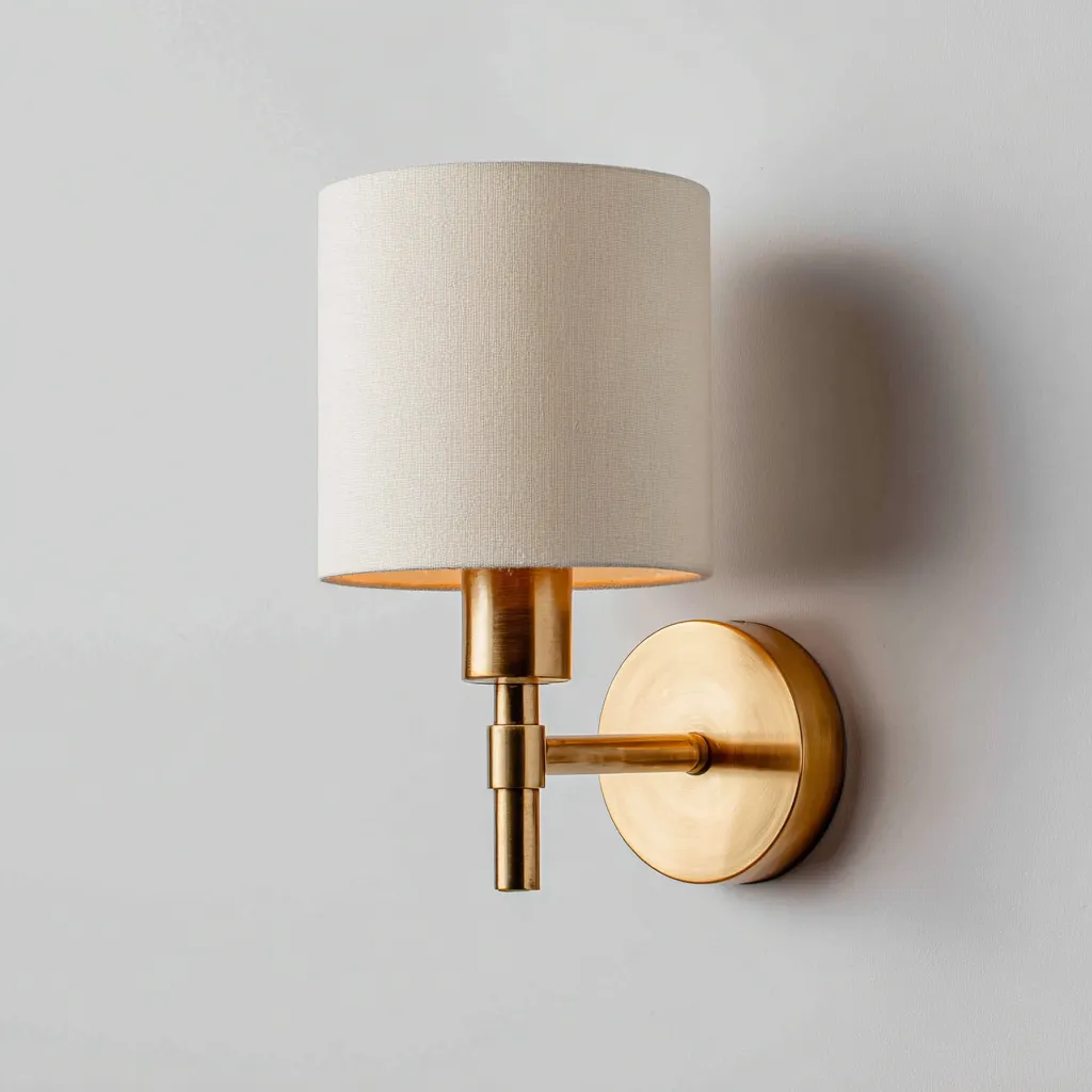 Applique-metallo-tessuto-17x12x27 cm-oro-bianco-stile moderno minimalista-Quietilo