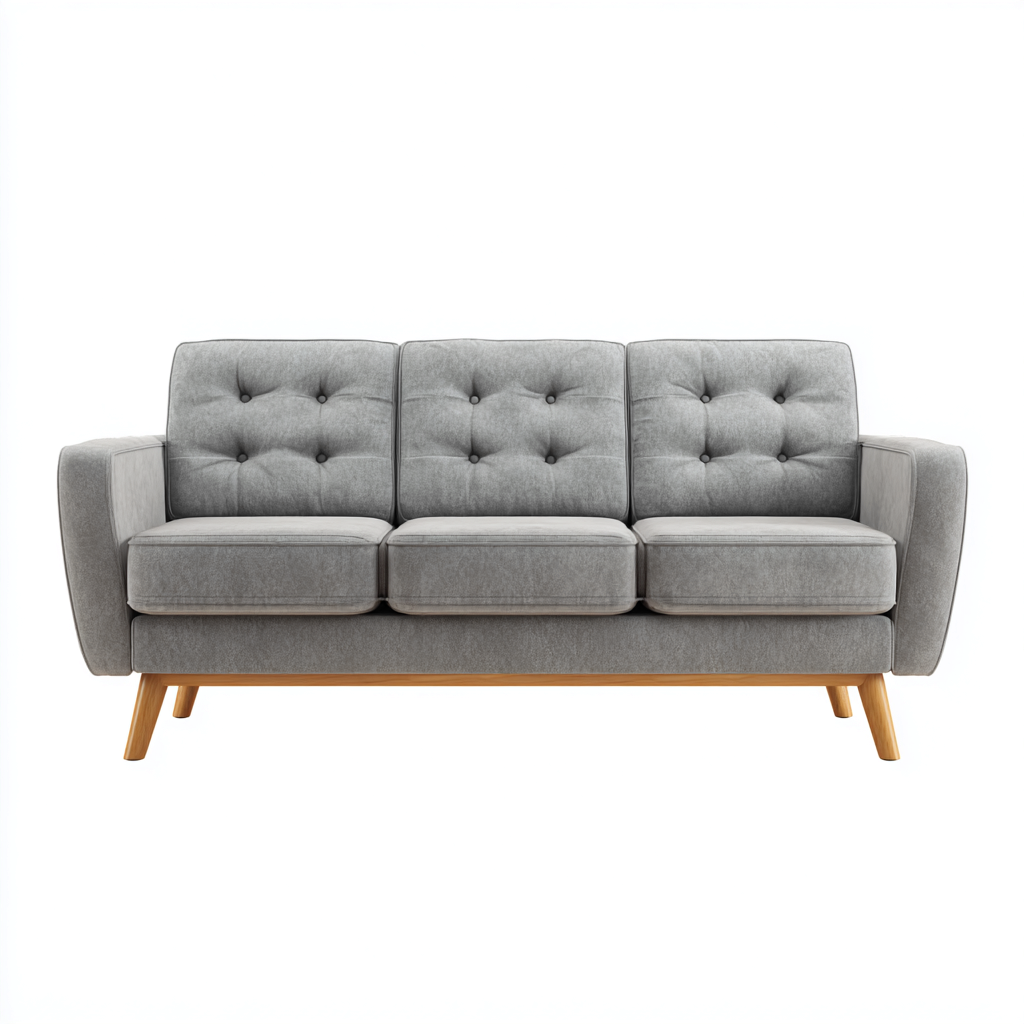 Divano lineare-tessuto-185x82x87 cm-grigio-design moderno-Quietilo