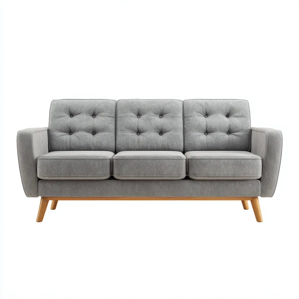 Divano lineare-tessuto-185x82x87 cm-grigio-design moderno-Quietilo