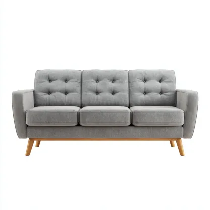 Divano lineare-tessuto-185x82x87 cm-grigio-design moderno-Quietilo