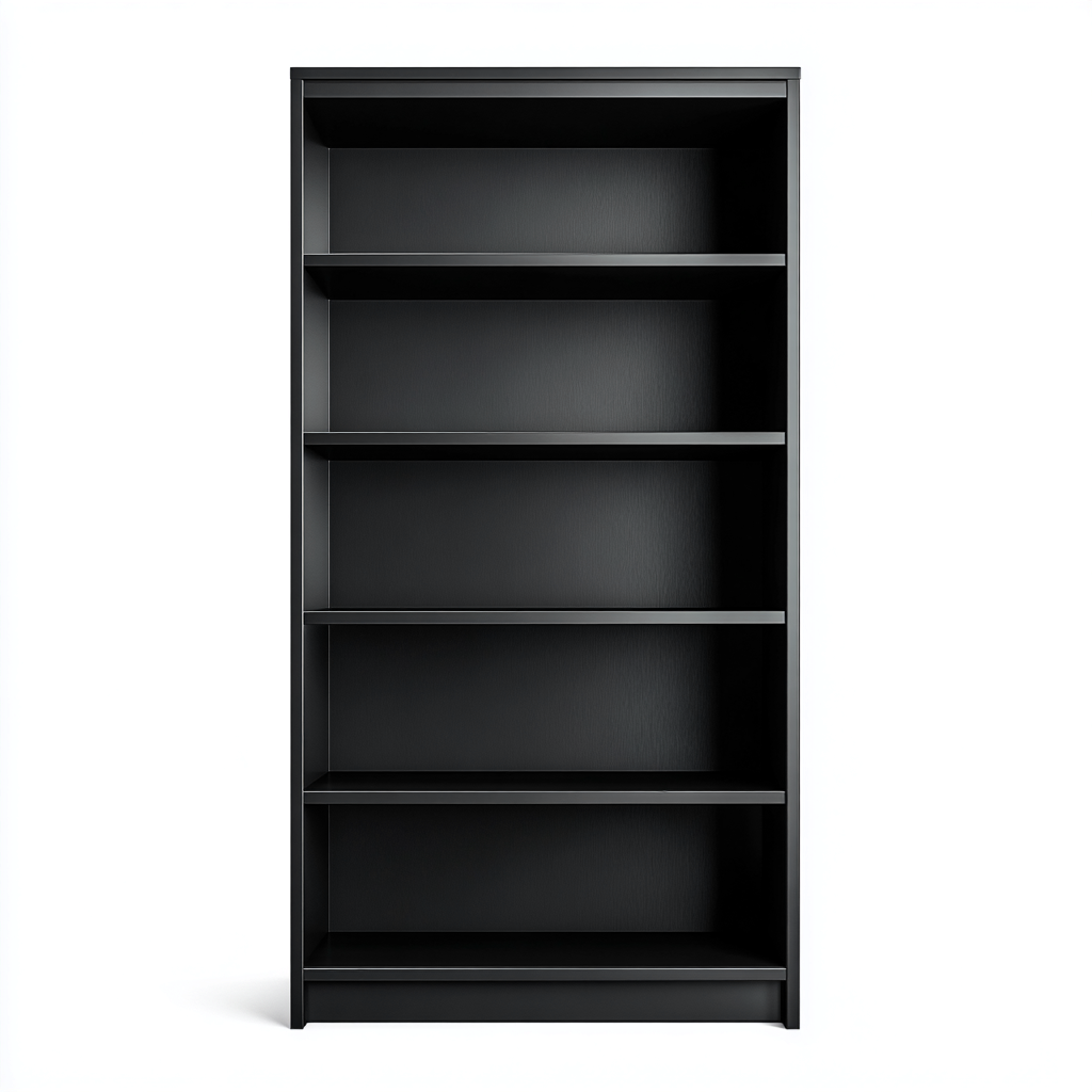 Libreria-legno-ingegnerizzato-82x30x184 cm-nero-design moderno-Quietilo