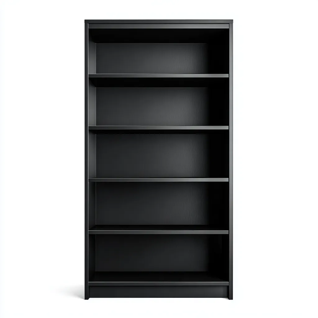 Libreria-legno-ingegnerizzato-82x30x184 cm-nero-design moderno-Quietilo