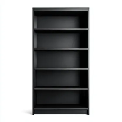 Libreria-legno-ingegnerizzato-82x30x184 cm-nero-design moderno-Quietilo