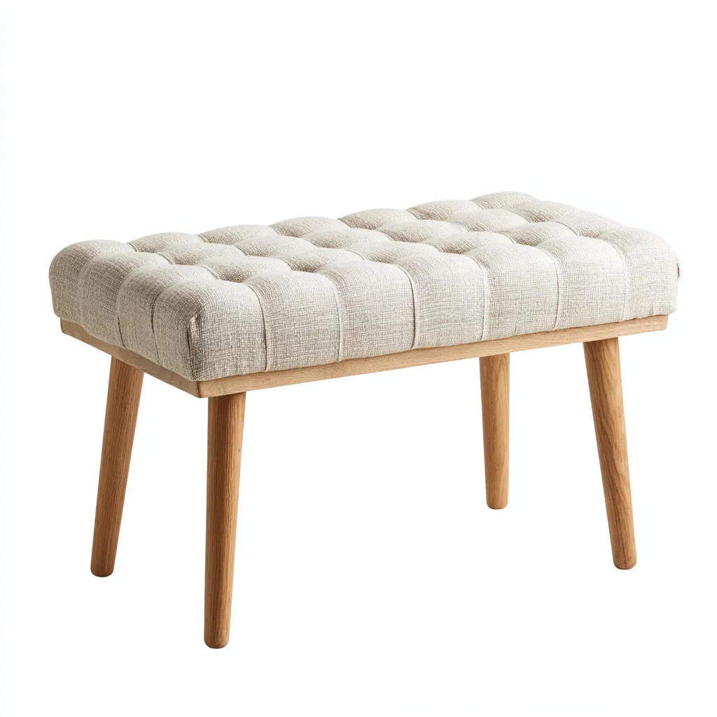 Panca da ingresso-tessuto-legno-95x38x46 cm-beige-design moderno-Quietilo