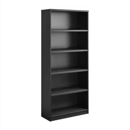 Libreria-legno-ingegnerizzato-81x30x190 cm-nero-design moderno-Quietilo
