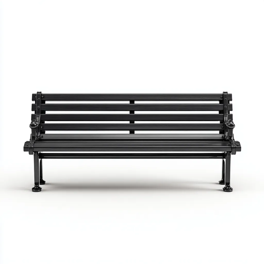 Panca da giardino-metallo-126x59x83 cm-nero-classico-Quietilo