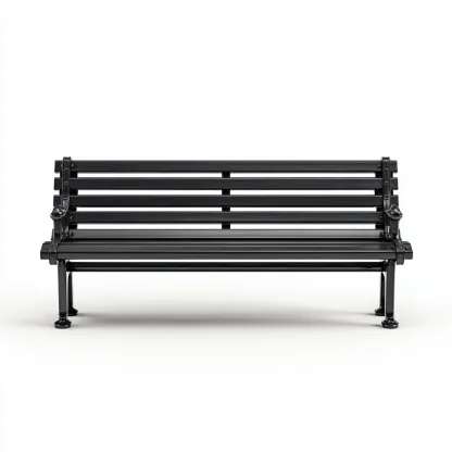 Panca da giardino-metallo-126x59x83 cm-nero-classico-Quietilo