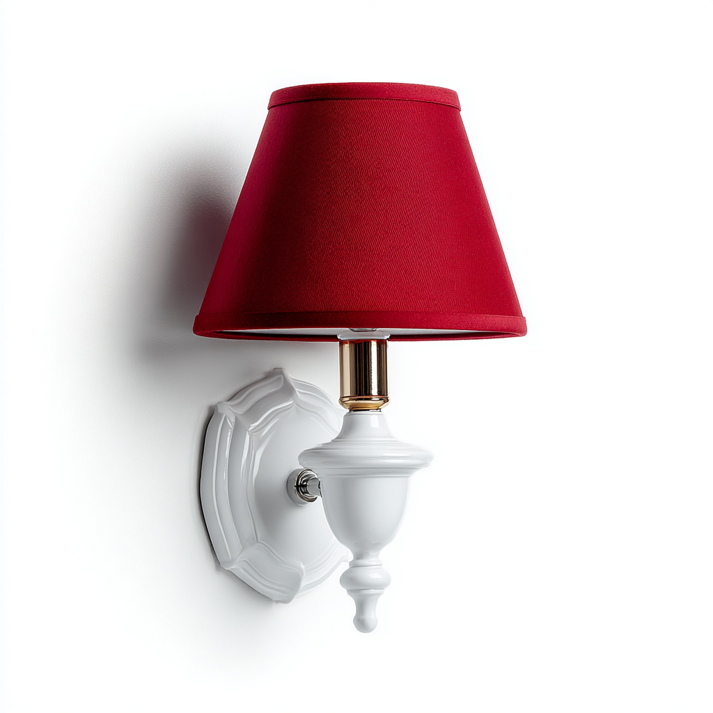 Applique-metallo-tessuto-21x16x34 cm-rosso-design classico-Quietilo