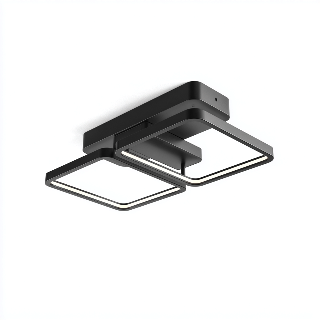 Lampada da soffitto-metallo-acrilico-45x22x9 cm-nero-bianco-design moderno-Quietilo
