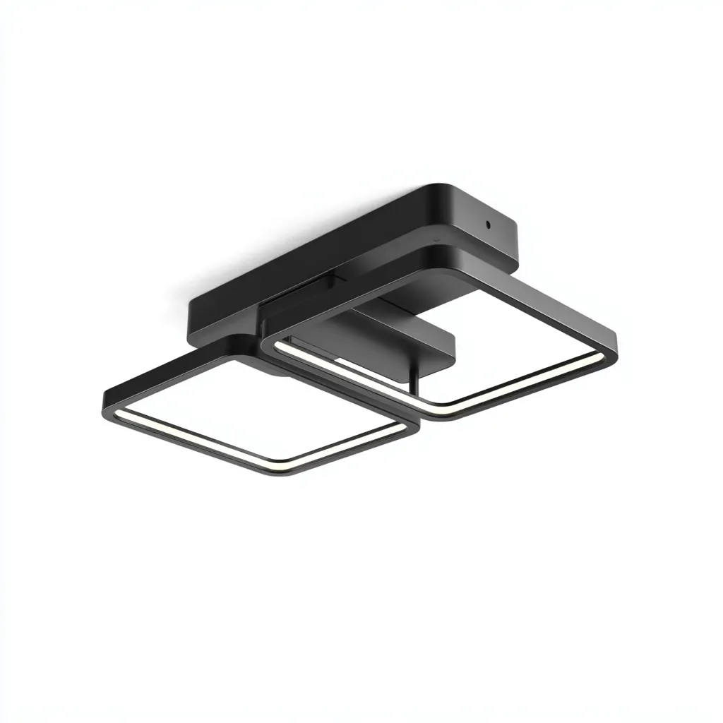 Lampada da soffitto-metallo-acrilico-45x22x9 cm-nero-bianco-design moderno-Quietilo