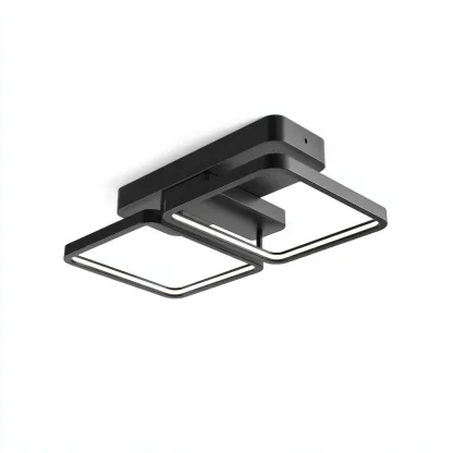 Lampada da soffitto-metallo-acrilico-45x22x9 cm-nero-bianco-design moderno-Quietilo