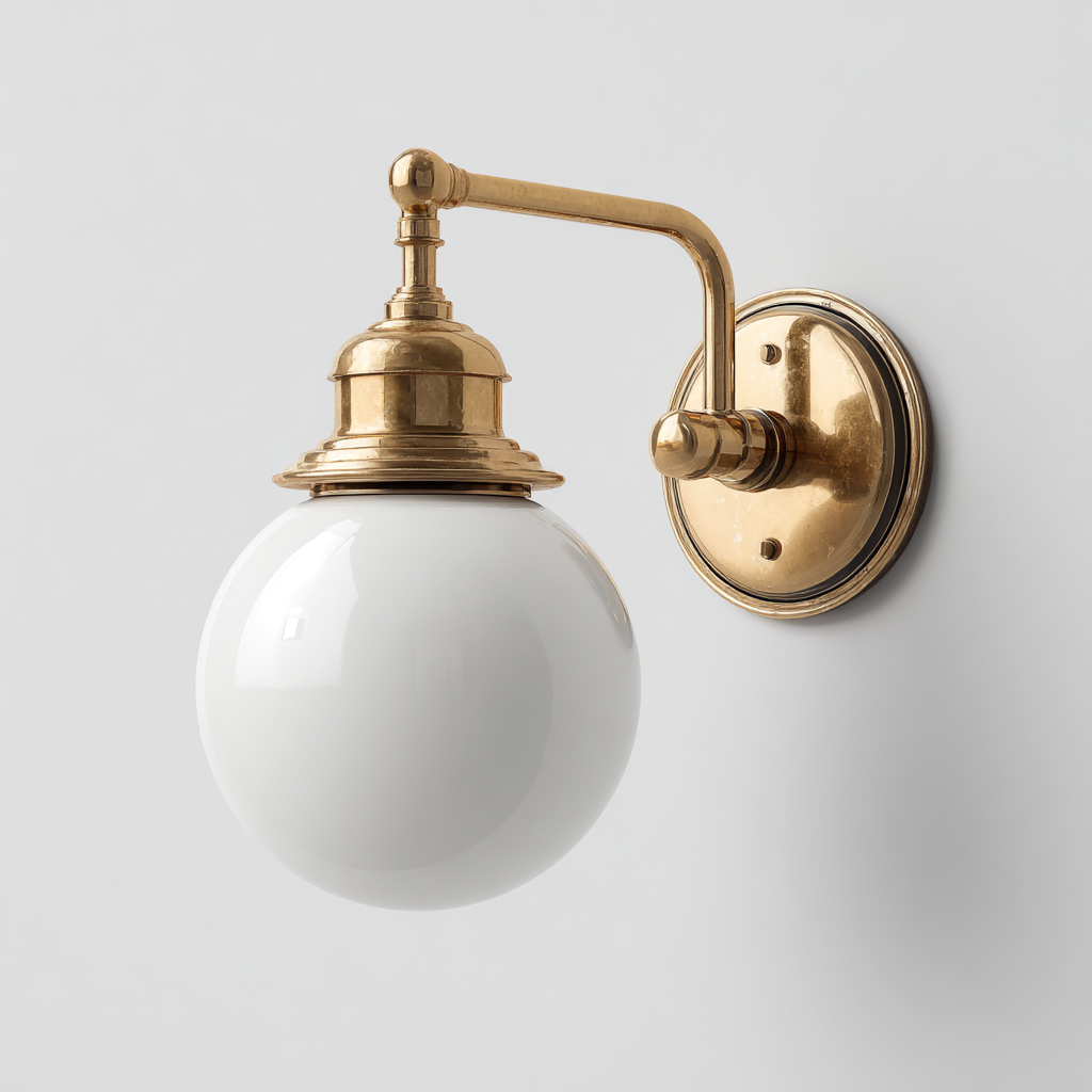 Applique-metallo-vetro-21x17x30 cm-oro-bianco-stile vintage classico-Quietilo